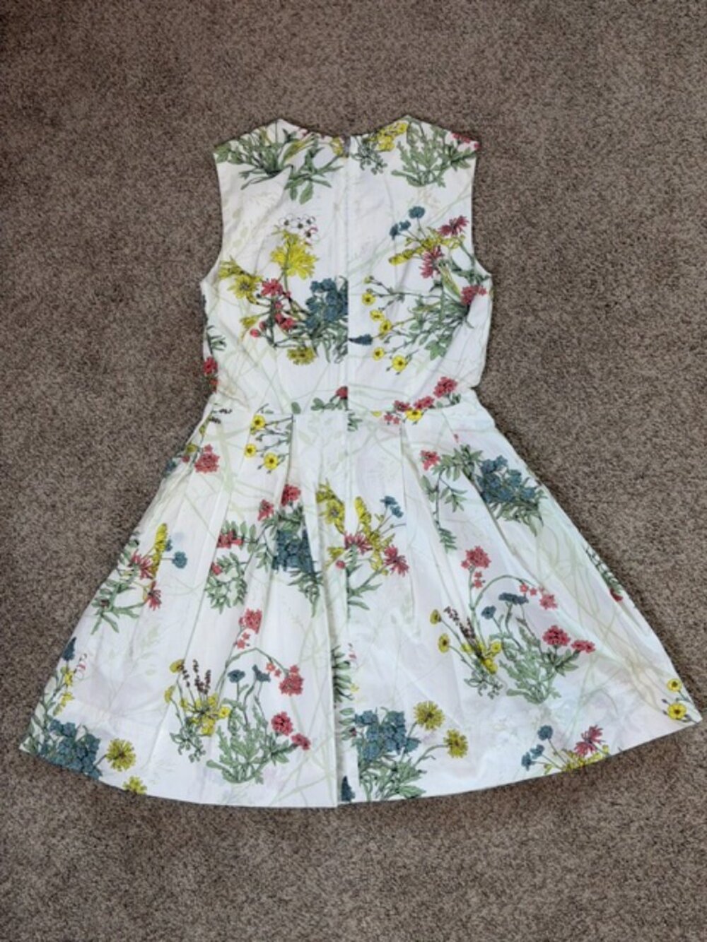 Gap Floral Fit & Flare Dress | Size 0 | White Botanical Print Cotton Dress | NWT - Picture 4 of 8